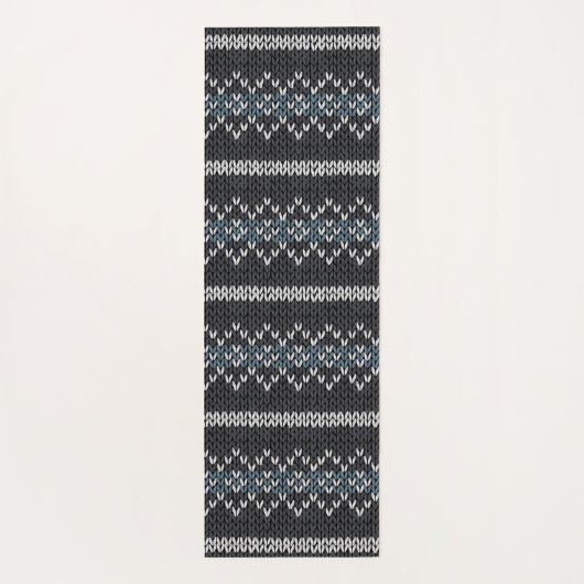 Cozy Knitted Pattern Black and Gray  Yogamat (Achterkant)