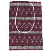 Cozy Knitted Pattern Paper Gift Bag Medium Cadeauzakje (Voorkant)
