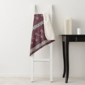 Cozy Knitted Pattern Throw Blanket in Burgundy (In situ)