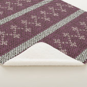 Cozy Knitted Pattern Throw Blanket in Burgundy (3/4)