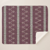 Cozy Knitted Pattern Throw Blanket in Burgundy (Voorkant (horizontaal))