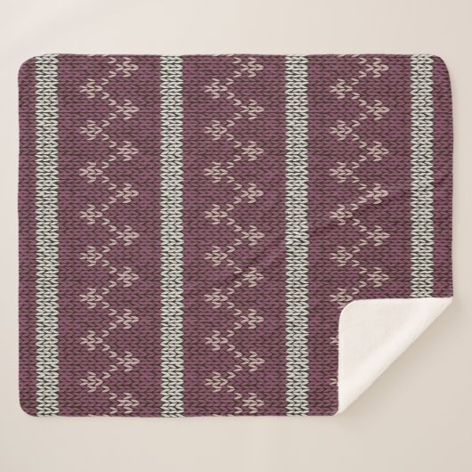 Cozy Knitted Pattern Throw Blanket in Burgundy (Voorkant (horizontaal))