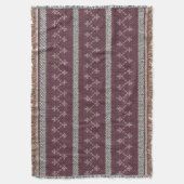 Cozy Knitted Pattern Throw Blanket in Burgundy  Deken (Voorkant Verticaal)
