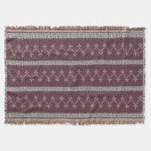 Cozy Knitted Pattern Throw Blanket in Burgundy  Deken (Voorkant)