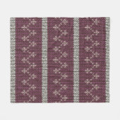 Cozy Knitted Pattern Throw Blanket in Burgundy  Fleece Deken (Voorkant (Horizontaal))
