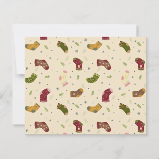 Cozy Knitted Socks Christmas Card Warm Winter Wish (Voorkant)