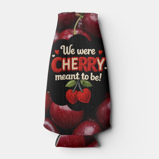 Cozy knitted-style typography and adorable cherry  flesjeskoeler (Voorkant)