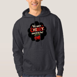 Cozy knitted-style typography and adorable cherry  hoodie