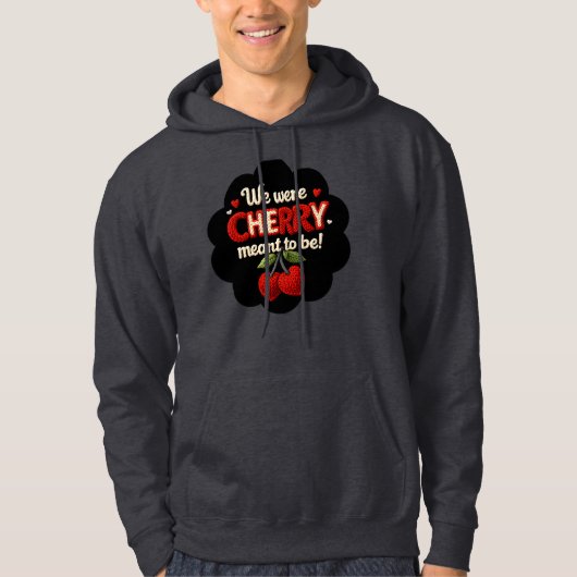 Cozy knitted-style typography and adorable cherry  hoodie (Voorkant)
