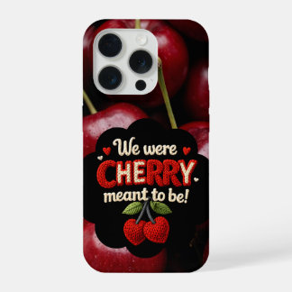 Cozy knitted-style typography and adorable cherry iPhone 15 pro case