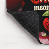 Cozy knitted-style typography and adorable cherry  muismat (Hoek)