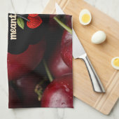 Cozy knitted-style typography and adorable cherry  theedoek (Quarter Fold)