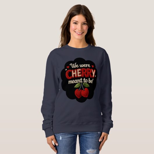 Cozy knitted-style typography and adorable cherry trui (Voorkant volledig)