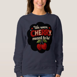 Cozy knitted-style typography and adorable cherry trui