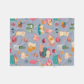 Cozy knot cats violet fleece deken (Voorkant (Horizontaal))