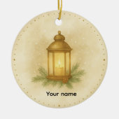 Cozy Lantern Winter Wall Clock – MerryMist Warm Gl Keramisch Ornament (Voorkant)