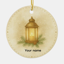 Cozy Lantern Winter Wall Clock – MerryMist Warm Gl Keramisch Ornament