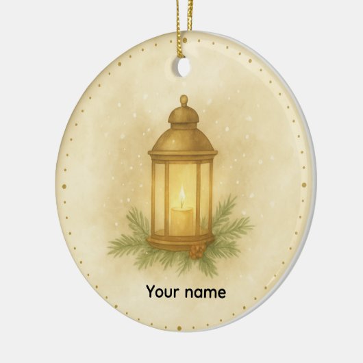 Cozy Lantern Winter Wall Clock – MerryMist Warm Gl Keramisch Ornament (Links)
