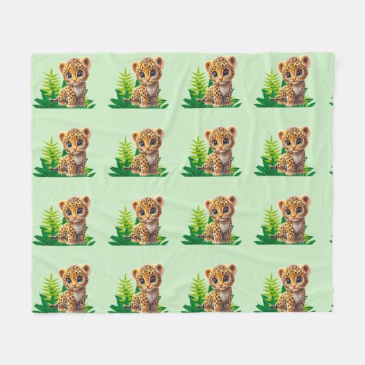 Cozy Leopard Fleece Blanket Deken (Voorkant (Horizontaal))