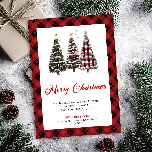 Cozy Leopard Print Christmas Tree Holiday Greeting Feestdagenkaart