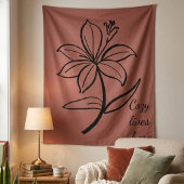 Cozy Lives Here | Warm Minimalist Botanical Wall T Wandkleed