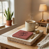 Cozy Lives Here | Warm Minimalist Stone Coaster - Stenen Onderzetter