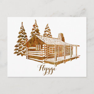 Cozy Log Cabin - Hygge of je eigen tekst Briefkaart