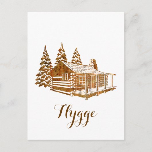Cozy Log Cabin - Hygge of je eigen tekst Briefkaart (Voorkant)