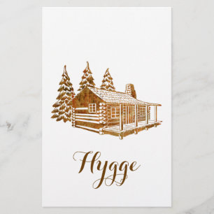 Cozy Log Cabin - Hygge of je eigen tekst Briefpapier