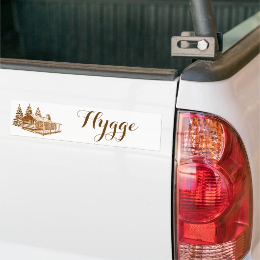 Cozy Log Cabin - Hygge of je eigen tekst Bumpersticker (Op Truck)