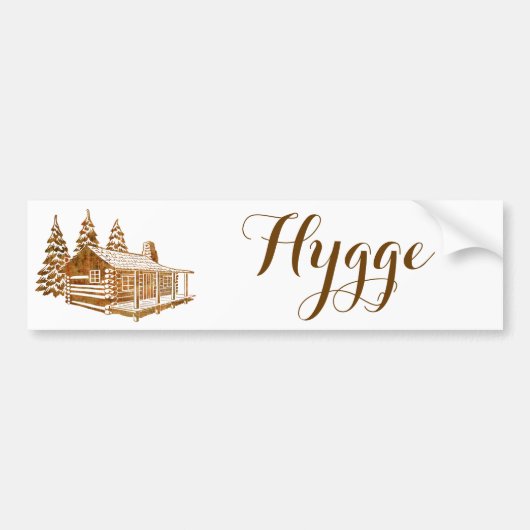 Cozy Log Cabin - Hygge of je eigen tekst Bumpersticker (Voorkant)