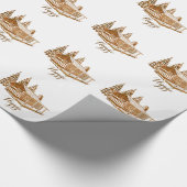 Cozy Log Cabin - Hygge of je eigen tekst Cadeaupapier (Hoek)