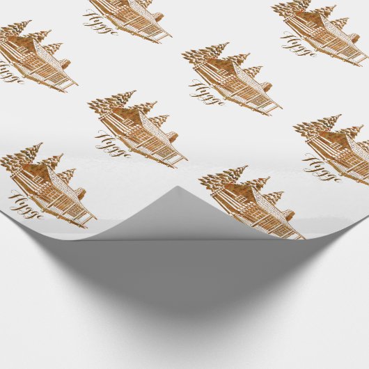 Cozy Log Cabin - Hygge of je eigen tekst Cadeaupapier (Hoek)