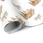 Cozy Log Cabin - Hygge of je eigen tekst Cadeaupapier (Rol Hoek)