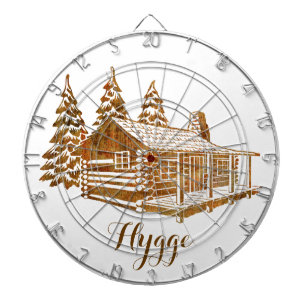 Cozy Log Cabin - Hygge of je eigen tekst Dartbord