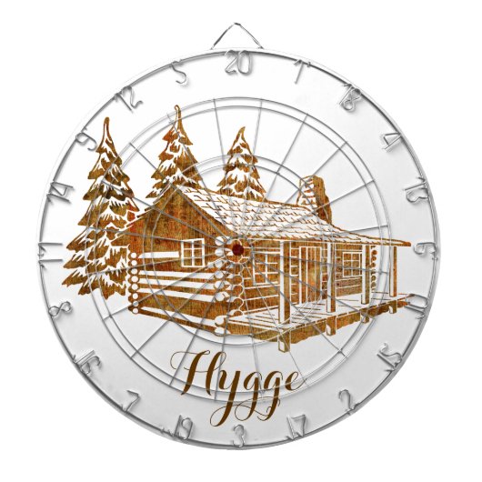 Cozy Log Cabin - Hygge of je eigen tekst Dartbord (Voorkant)
