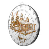 Cozy Log Cabin - Hygge of je eigen tekst Dartbord (Voorkant Rechts)