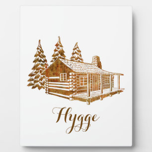 Cozy Log Cabin - Hygge of je eigen tekst Fotoplaat