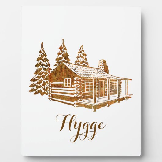 Cozy Log Cabin - Hygge of je eigen tekst Fotoplaat (Voorkant)
