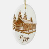 Cozy Log Cabin - Hygge of je eigen tekst Keramisch Ornament (Rechts)