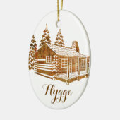 Cozy Log Cabin - Hygge of je eigen tekst Keramisch Ornament (Links)