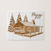 Cozy Log Cabin - Hygge of je eigen tekst Legpuzzel (Horizontaal)
