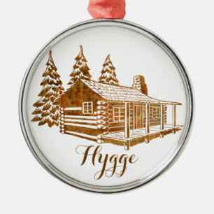 Cozy Log Cabin - Hygge of je eigen tekst Metalen Ornament