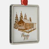 Cozy Log Cabin - Hygge of je eigen tekst Metalen Ornament (Rechts)