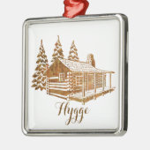 Cozy Log Cabin - Hygge of je eigen tekst Metalen Ornament (Links)
