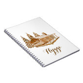 Cozy Log Cabin - Hygge of je eigen tekst Notitieboek (Rechterzijde)