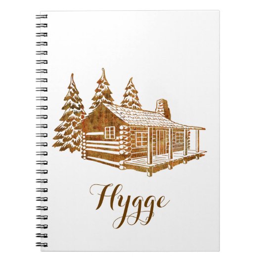 Cozy Log Cabin - Hygge of je eigen tekst Notitieboek (Voorkant)
