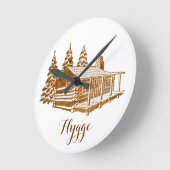 Cozy Log Cabin - Hygge of je eigen tekst Ronde Klok (Hoek)