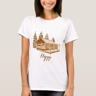 Cozy Log Cabin - Hygge of je eigen tekst T-shirt