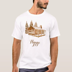 Cozy Log Cabin - Hygge of je eigen tekst T-shirt